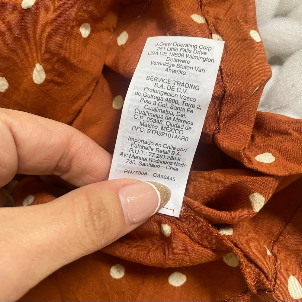 Madewell Rusty Brown Polka Dot Button-Front Cami - Picture 5 of 9